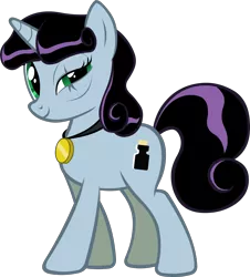 Size: 2716x3000 | Tagged: safe, artist:doctor-g, derpibooru import, idw, professor inkwell, pony, unicorn, spoiler:comic, spoiler:comicm08, female, idw showified, looking at you, mare, medal, scar, simple background, solo, transparent background