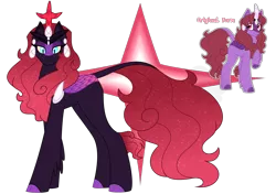 Size: 1280x900 | Tagged: safe, artist:faith-wolff, derpibooru import, oc, ponified, pony, fanfic:the bridge, colored hooves, crossover, curved horn, fanfic art, image, kirin oc, kirinified, png, queen beryl, sailor moon, simple background, solo, species swap, transparent background