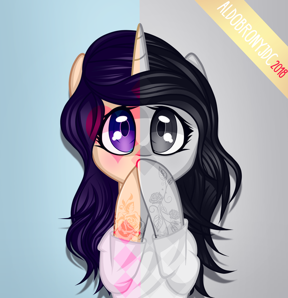 Size: 2700x2800 | Tagged: safe, artist:aldobronyjdc, derpibooru import, pony, unicorn, covering mouth, solo