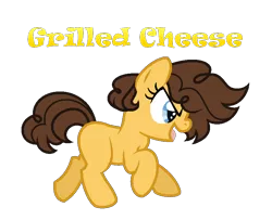 Size: 838x682 | Tagged: safe, artist:andy-hazards, derpibooru import, oc, oc:grilled cheese, unofficial characters only, earth pony, pony, base used, blank flank, female, filly, offspring, parent:cheese sandwich, parent:pinkie pie, parents:cheesepie, running, simple background, solo, transparent background
