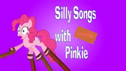 Size: 1366x768 | Tagged: artist needed, derpibooru import, edit, pinkie pie, safe, silly songs, silly songs with pinkie, stilts, veggietales, wood plank