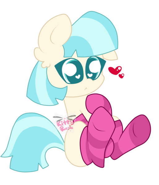 Size: 2976x3472 | Tagged: safe, artist:kittyrosie, derpibooru import, coco pommel, earth pony, pony, clothes, cocobetes, cute, female, heart eyes, mare, simple background, socks, solo, striped socks, transparent background, wingding eyes