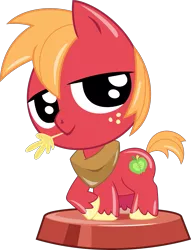 Size: 2545x3328 | Tagged: artist:phucknuckl, big macintosh, cute, derpibooru import, inkscape, ios game, looking at you, macabetes, male, my little pocket ponies, pocket ponies, red, safe, simple background, solo, stallion, transparent background, vector, yoke