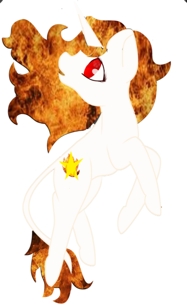 Size: 1024x1679 | Tagged: safe, artist:ether-akari, derpibooru import, oc, oc:fire star, unofficial characters only, pony, unicorn, female, fire, simple background, solo, transparent background