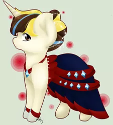 Size: 2525x2810 | Tagged: safe, artist:ether-akari, derpibooru import, oc, oc:paradox nebula, unofficial characters only, pony, unicorn, clothes, dress, female, gala dress, solo