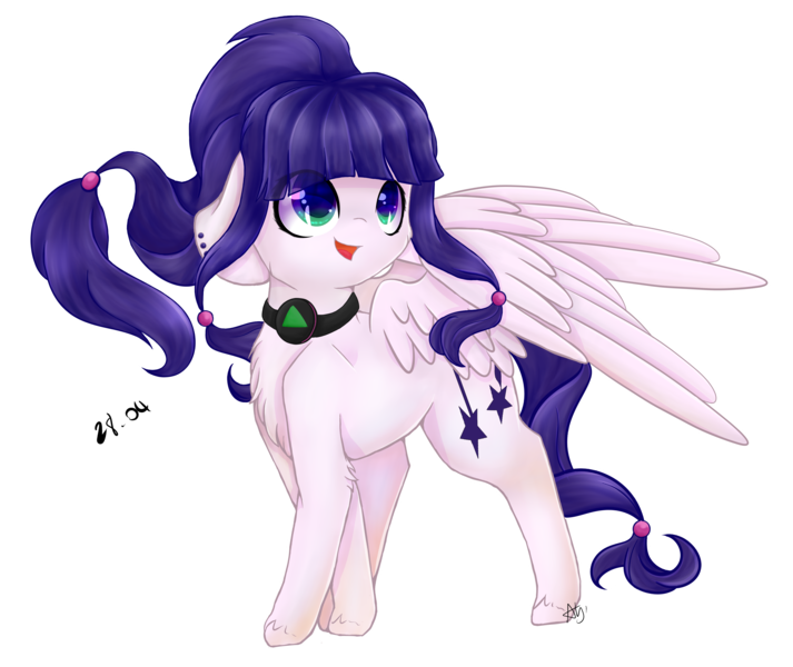 Size: 3650x3070 | Tagged: safe, artist:ether-akari, derpibooru import, oc, oc:singstar shine, unofficial characters only, pegasus, pony, cute, ear piercing, earring, female, jewelry, looking up, piercing, simple background, smiling, solo, transparent background