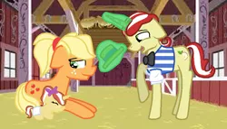 Size: 822x470 | Tagged: applejack, artist:bea-drowned, derpibooru import, family, female, flim, flimjack, male, offspring, parent:applejack, parent:flim, parents:flimjack, safe, shipping, straight