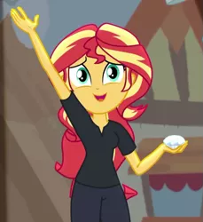 Size: 587x642 | Tagged: safe, derpibooru import, screencap, sunset shimmer, equestria girls, equestria girls series, opening night, cropped, diamond, director shimmer, female, opening night: sunset shimmer, solo