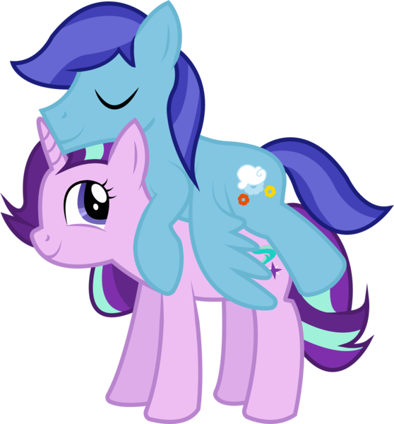 Size: 1595x1714 | Tagged: safe, artist:electrochoc, derpibooru import, starlight glimmer, oc, oc:sierra nightingale, pegasus, pony, unicorn, canon x oc, glimmgale, self insert, simple background, sleeping, transparent background, vector