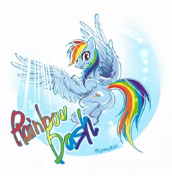 Size: 941x966 | Tagged: safe, artist:jyoka0222, derpibooru import, rainbow dash, pegasus, pony, female, mare, plot, solo, word art