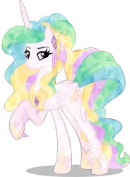 Size: 5000x6800 | Tagged: safe, artist:orin331, derpibooru import, princess celestia, alicorn, crystal pony, pony, absurd resolution, alternate hairstyle, crystal alicorn, crystallized, female, hoof shoes, lidded eyes, mare, raised hoof, simple background, solo, transparent background, vector