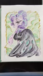 Size: 1152x2048 | Tagged: safe, artist:sararichard, derpibooru import, starlight glimmer, pony, unicorn, clothes, dress, solo, traditional art