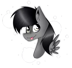 Size: 478x455 | Tagged: safe, artist:chazmazda, derpibooru import, oc, unofficial characters only, pegasus, pony, :p, bust, commission, flat color, head shot, highlight, male, portrait, shade, shading, silly, simple background, solo, tongue out, transparent background, wings