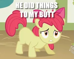 Size: 629x504 | Tagged: apple bloom, caption, cropped, derpibooru import, edit, edited screencap, family appreciation day, granny smith, image macro, implied molestation, meme, screencap, suggestive