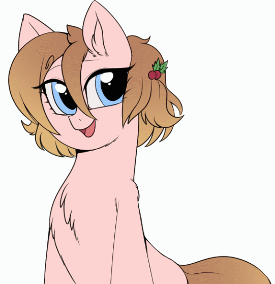 Size: 541x560 | Tagged: safe, artist:kei kun, derpibooru import, oc, oc:sweetiemilk, unofficial characters only, earth pony, pony, animated, chest fluff, smiling, solo