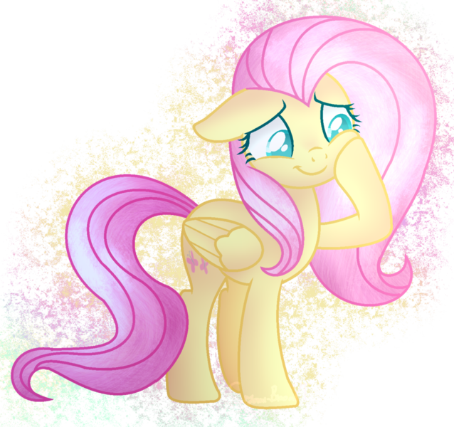 Size: 1024x963 | Tagged: safe, artist:crystal-bloomyt, artist:klewgcg, derpibooru import, fluttershy, pegasus, pony, base used, female, mare, show accurate, simple background, smiling, solo, transparent background