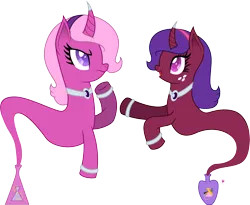 Size: 14185x11612 | Tagged: safe, artist:illumnious, derpibooru import, oc, oc:aura midnight, oc:flares midnight, unofficial characters only, genie, genie pony, pony, unicorn, absurd resolution, armband, bottle, collar, curved horn, female, freckles, hairband, mare, simple background, transparent background, vector