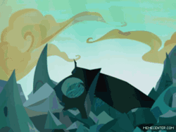 Size: 500x374 | Tagged: a canterlot wedding, allegiance, animated, animation error, changeling, changeling queen, chrysalis encounters villains, clash of hasbro's titans, claws, cloud, crossover, decepticon, derpibooru import, edit, edited screencap, female, fist, former queen chrysalis, gif, glowing horn, hissing, hub logo, hub network, hubworld, insecticons, laughing, megatron, new servants, queen chrysalis, realization, roar, safe, screencap, sharp claws, sharp teeth, sky, subverted meme, swarm, teeth, the nemesis, to where and back again, transformers, transformers prime