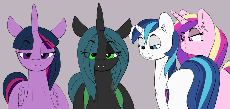 Size: 1267x602 | Tagged: alicorn, artist:pabbley, bisexual, brother and sister, cadalis, changeling, changeling queen, chrysarmordance, derpibooru import, distracted boyfriend meme, edit, editor:gutovi, eyes on the prize, female, incest, lesbian, male, meme, polyamory, ponified meme, princess cadance, queen chrysalis, shining armor, shiningcadance, shining chrysalis, shiningsparkle, shipping, smiling, smug, stallion, straight, suggestive, twicest, twidance, twilight sparkle, twilight sparkle (alicorn)