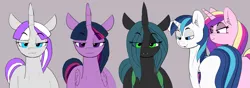 Size: 1701x602 | Tagged: alicorn, artist:pabbley, bisexual, brother and sister, cadalis, changeling, changeling queen, chrysarmordance, derpibooru import, distracted boyfriend meme, edit, editor:gutovi, eyes on the prize, female, incest, lesbian, male, meme, milf, mother and son, polyamory, ponified meme, princess cadance, queen chrysalis, shining armor, shiningcadance, shining chrysalis, shiningsparkle, shiningvelvet, shipping, smiling, smug, stallion, straight, suggestive, twicest, twidance, twilight sparkle, twilight sparkle (alicorn), twilight velvet, velvet cadance