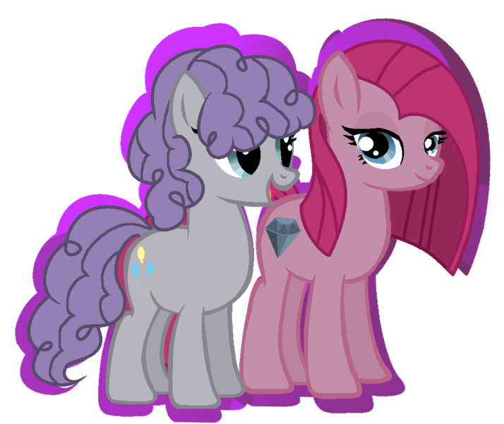 Size: 1093x918 | Tagged: safe, artist:aonairfaol, derpibooru import, maud pie, pinkie pie, pony, alternate universe, maudalina daisy pie, maudie pie, personality swap, pinkamena diane pie, simple background, swapped cutie marks, transparent background, wrong cutie mark