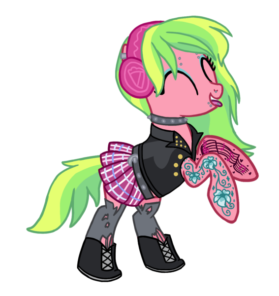 Size: 1158x1226 | Tagged: safe, artist:flipwix, derpibooru import, lemon zest, ponified, earth pony, pony, equestria girls, friendship games, belt, bipedal, boots, choker, clothes, commission, cute, ear piercing, earring, equestria girls ponified, eyebrow piercing, eyes closed, eyeshadow, female, headphones, jacket, jewelry, leather, leather jacket, makeup, mare, miniskirt, nose piercing, open mouth, piercing, pleated skirt, preview, punk, rearing, shoes, simple background, skirt, snake bites, socks, solo, spiked choker, stockings, tattoo, thigh highs, tongue out, tongue piercing, torn clothes, transparent background