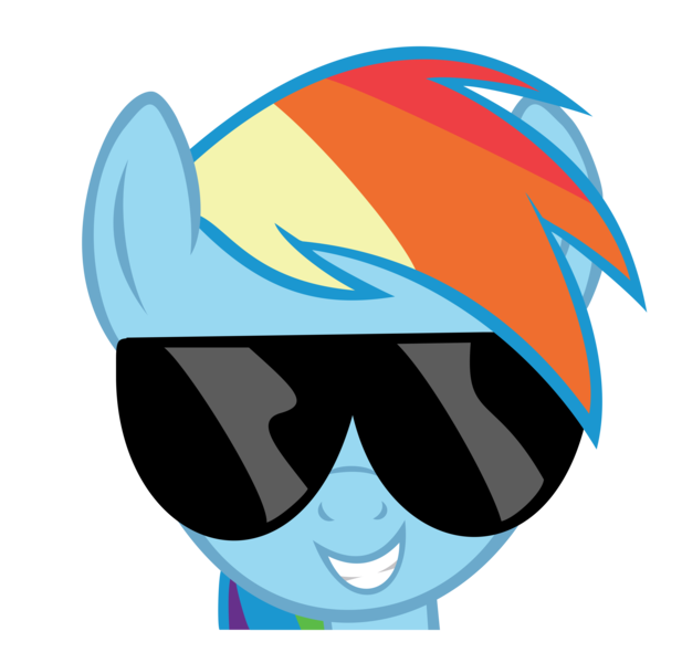 Size: 5000x4865 | Tagged: safe, artist:dasduriel, derpibooru import, rainbow dash, absurd resolution, rainbowlicious, simple background, smiling, solo, sunglasses, transparent background, vector