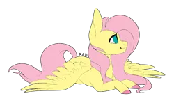 Size: 646x383 | Tagged: safe, artist:blitsazalisdash, artist:icey-wicey-1517, color edit, derpibooru import, edit, fluttershy, pegasus, pony, collaboration, colored, female, lying down, mare, simple background, solo, transparent background, unshorn fetlocks