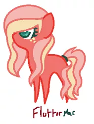 Size: 274x360 | Tagged: safe, artist:kiarasupernova, derpibooru import, oc, unnamed oc, unofficial characters only, earth pony, pony, adoptable, blank flank, female, freckles, mare, offspring, parent:big macintosh, parent:fluttershy, parents:fluttermac, pointy ponies, simple background, solo, two toned mane, white background