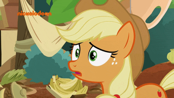 Size: 600x338 | Tagged: safe, derpibooru import, screencap, applejack, autumn blaze, earth pony, kirin, pony, sounds of silence, animated, applejack is best facemaker, cloven hooves, duo, elastic, faic, female, gif, irrational exuberance, mare, nickelodeon, singing, smiling, stretching