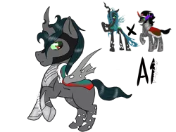 Size: 1024x768 | Tagged: artist:akiiichaos, changepony, chrysombra, derpibooru import, female, hybrid, interspecies offspring, king sombra, male, offspring, parent:king sombra, parent:queen chrysalis, parents:chrysombra, queen chrysalis, safe, shipping, simple background, straight, transparent background