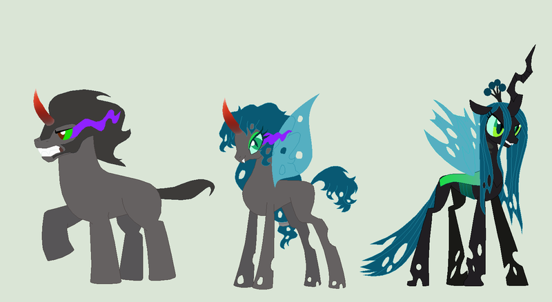 Size: 1504x824 | Tagged: artist:deppressedunicorn, changepony, chrysombra, derpibooru import, family, female, hybrid, interspecies offspring, king sombra, male, offspring, parent:king sombra, parent:queen chrysalis, parents:chrysombra, queen chrysalis, safe, shipping, straight