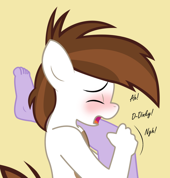 Size: 1445x1514 | Tagged: anthro, artist:tolpain, barefoot, cropped, derpibooru import, dinky hooves, dinkysqueak, feet, female, implied foalcon, male, pipsqueak, questionable, sex, shipping, straight