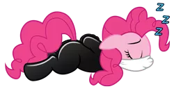 Size: 1231x632 | Tagged: suggestive, artist:darkstorm619, derpibooru import, pinkie pie, earth pony, pony, arm behind back, bondage, box tied, catsuit, cloth gag, damsel in distress, female, gag, latex, latex suit, simple background, sleeping, solo, spy, transparent background, zzz