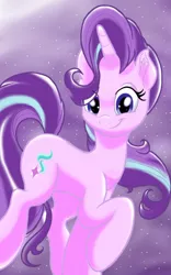 Size: 1200x1920 | Tagged: safe, artist:theroyalprincesses, derpibooru import, starlight glimmer, pony, unicorn, female, long neck, looking at you, mare, smiling, solo