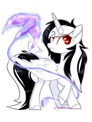 Size: 1024x1365 | Tagged: safe, artist:akiiichaos, derpibooru import, oc, oc:spektra, unofficial characters only, alicorn, pony, female, magic, mare, simple background, solo, stingray, transparent background