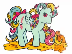 Size: 1280x966 | Tagged: braided beauty, brush and grow pony, derpibooru import, g1, official, official art, safe, scan, solo