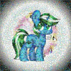 Size: 7625x7625 | Tagged: safe, artist:igames, derpibooru import, fluttershy, oc, oc:fluttergames, oc:igames, pony, unicorn, abstract background, absurd resolution, cute, meta mosaic, mosaic, solo