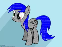 Size: 4096x3072 | Tagged: safe, artist:rony ram, derpibooru import, derpy hooves, pegasus, pony, blue screen of death, female, mare, recolor, simple background, solo