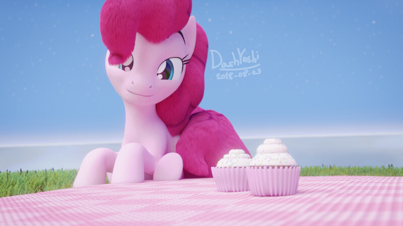 Size: 1920x1080 | Tagged: safe, artist:dashyoshi, derpibooru import, pinkie pie, pony, 3d, prone, solo