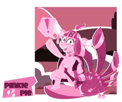 Size: 842x700 | Tagged: safe, artist:jodi sli, derpibooru import, pinkie pie, earth pony, pony, yakity-sax, clothes, cutie mark, female, helmet, honorary yak horns, horned helmet, jewelry, looking at you, mare, necklace, open mouth, raised hoof, rock, simple background, smiling, solo, viking helmet, wide eyes, yovidaphone