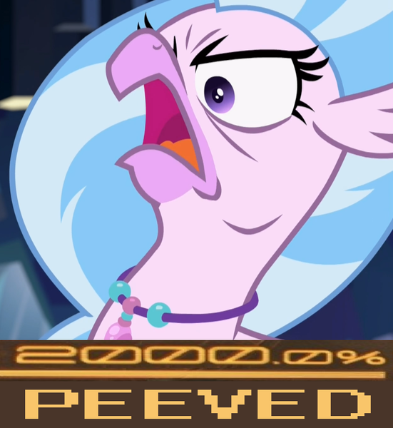 Size: 688x749 | Tagged: 200% mad, cute, derpibooru import, diastreamies, edit, edited screencap, image macro, meme, peeved, rage, safe, screencap, silverrage, silverstream, what lies beneath