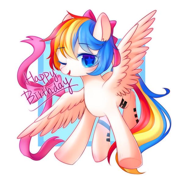 Size: 2000x2000 | Tagged: safe, artist:leafywind, derpibooru import, oc, oc:delete, unofficial characters only, pegasus, pony, blushing, bow, cute, female, hair bow, looking at you, mare, one eye closed, open mouth, simple background, solo, starry eyes, transparent background, wingding eyes