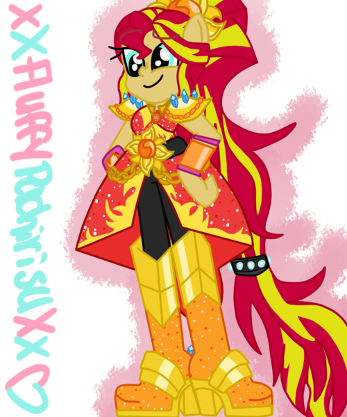 Size: 1024x1229 | Tagged: safe, artist:xxfluffypachirisuxx, derpibooru import, sunset shimmer, equestria girls, legend of everfree, clothes, crystal guardian, ponied up, simple background, solo, transparent background