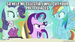 Size: 600x337 | Tagged: american dad, derpibooru import, edit, edited screencap, image macro, meme, rainbow dash, rarity, screencap, semi-grimdark, starlight glimmer, the end in friend