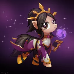 Size: 2000x2000 | Tagged: safe, artist:jeremywithlove, derpibooru import, ponified, pony, clothes, crossover, diablo, diablo 3, female, heroes of the storm, li-ming, mare, solo, wizard