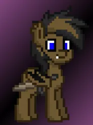 Size: 409x553 | Tagged: safe, derpibooru import, oc, oc:steel crescent, bat pony, pony, pony town, 16-bit, bat pony oc, bat wings, ear fluff, male, pixel pony, simple background, solo, sword, weapon