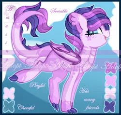 Size: 724x690 | Tagged: safe, artist:auroracursed, derpibooru import, oc, unofficial characters only, dracony, hybrid, pony, adoptable, advertisement, auction, digital art, female, looking sideways, mare, obtrusive watermark, signature, solo, watermark