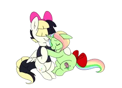 Size: 3850x2800 | Tagged: artist:doodle noodle, bow, coping with limitations through ponies, derpibooru import, hug, my little pony: the movie, oc, oc:doodle noodle, safe, simple background, songbird serenade, transparent background