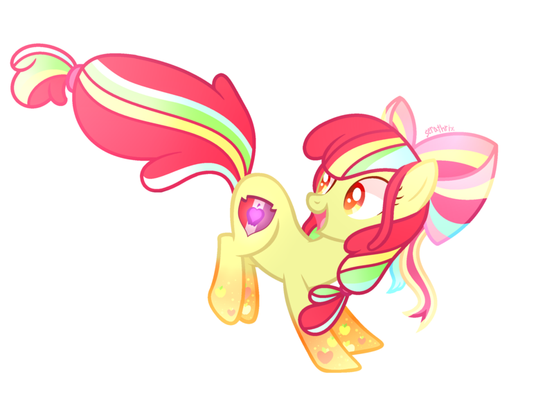 Size: 2577x1921 | Tagged: safe, artist:chaostrical, artist:serathrix, derpibooru import, apple bloom, earth pony, pony, base used, female, rainbow power, rainbow power-ified, simple background, solo, transparent background